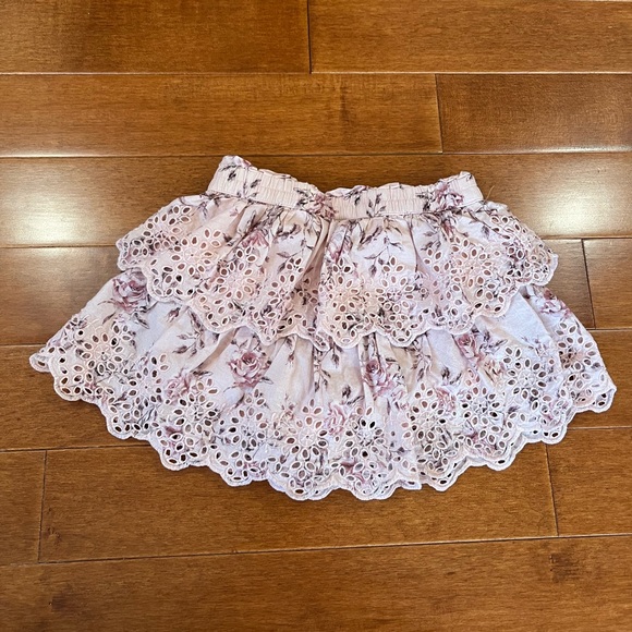GAP X LoveShackFancy Toddler Pink Floral Ruffle Mini Skort Skirt Sz. 3T - Picture 2 of 3
